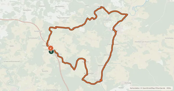 Kartenübersicht der Radroute Radwanderweg R3 (Landkreis Regensburg)