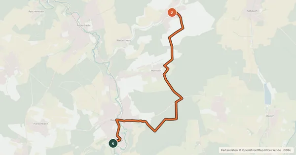 Kartenübersicht der Radroute Radwanderweg Raubach-Woldert