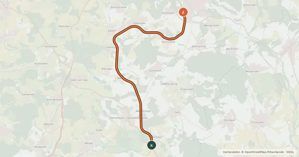 Kartenübersicht der Radroute Radwanderweg Wallmerod Westerburg