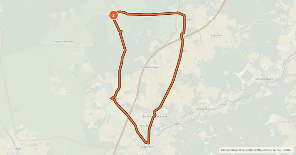 Kartenübersicht der Radroute Radweg 1 Bispingen