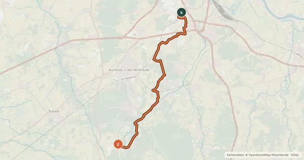 Kartenübersicht der Radroute Radweg 10