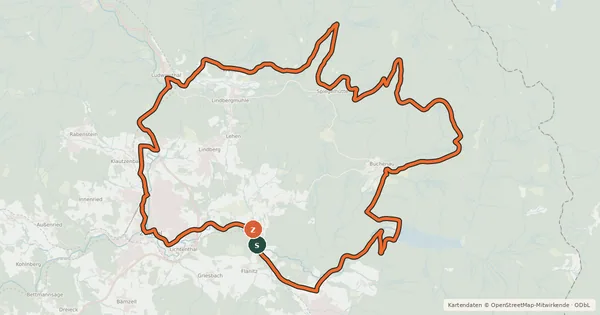 Kartenübersicht der Radroute Radweg 14
