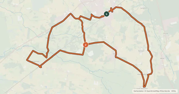 Kartenübersicht der Radroute Radweg 15