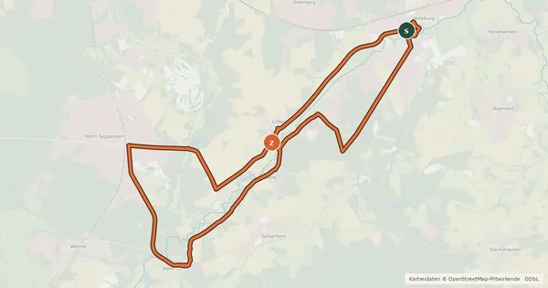 Kartenübersicht der Radroute Radweg 17