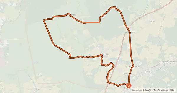 Kartenübersicht der Radroute Radweg 2 Bispingen