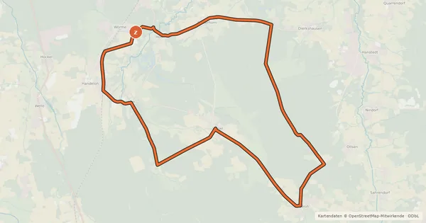 Kartenübersicht der Radroute Radweg 21