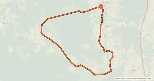 Kartenübersicht der Radroute Radweg 24