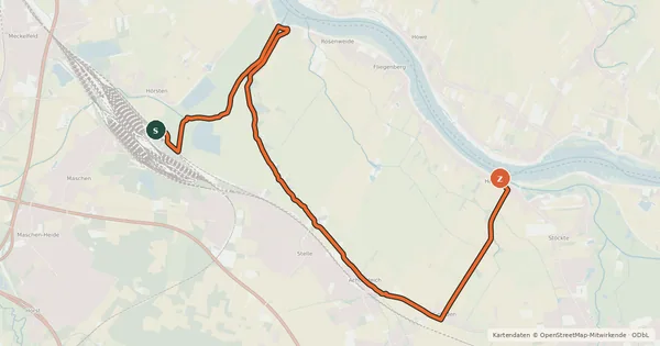 Kartenübersicht der Radroute Radweg 3 Durch zwei Bundesländer mit der Fähre