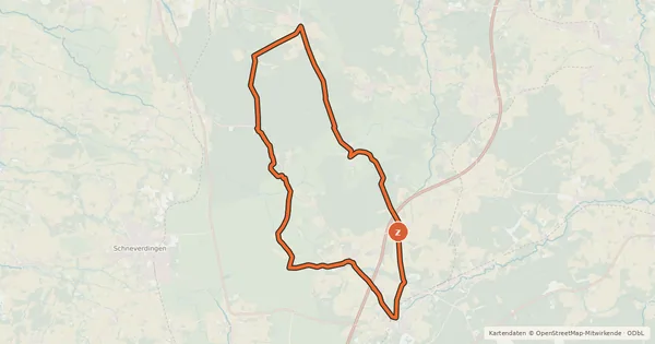 Kartenübersicht der Radroute Radweg 4 Bispingen