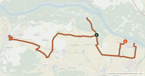 Kartenübersicht der Radroute Radweg 401