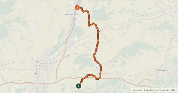 Kartenübersicht der Radroute Radweg 411