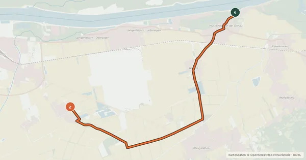 Kartenübersicht der Radroute Radweg 423