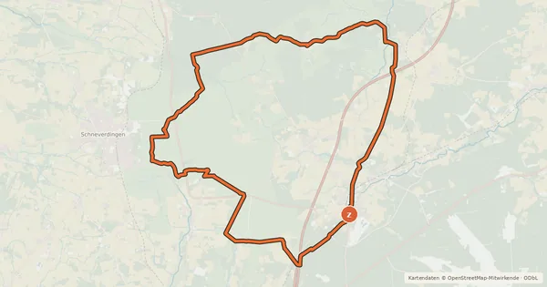 Kartenübersicht der Radroute Radweg 7 Bispingen