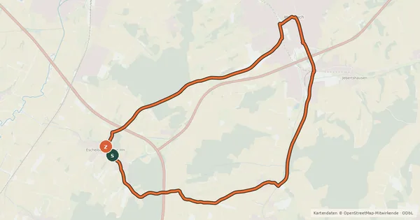 Kartenübersicht der Radroute Radweg 84