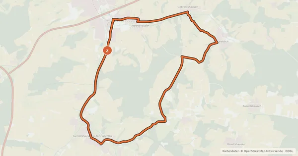 Kartenübersicht der Radroute Radweg 86