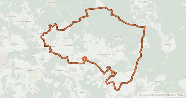 Kartenübersicht der Radroute Radweg 89