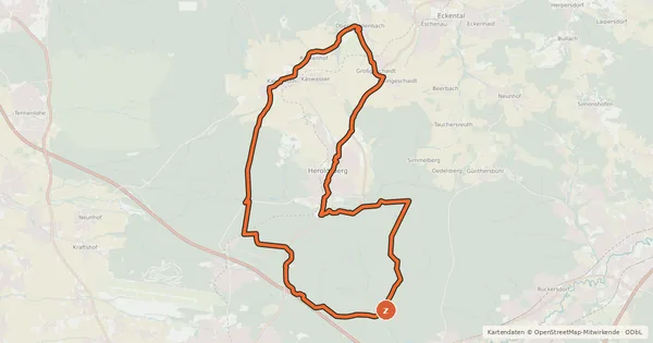 Kartenübersicht der Radroute Radweg 9 Regionalnetz (Mittelfranken)