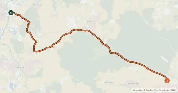 Kartenübersicht der Radroute Radweg Allershausen - Freising