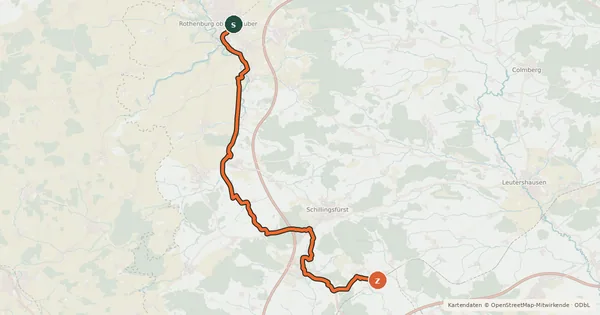 Kartenübersicht der Radroute Radweg Alte Bahnlinie