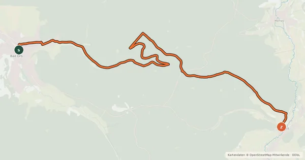 Kartenübersicht der Radroute Radweg Bad Orb - Haselruhe - Burgjoß