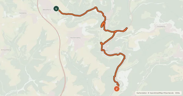 Kartenübersicht der Radroute Radweg buntes Fahrrad(?)