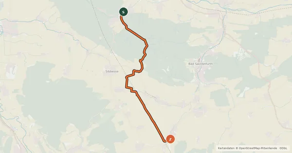 Kartenübersicht der Radroute Radweg Diekholzen-Sehlem