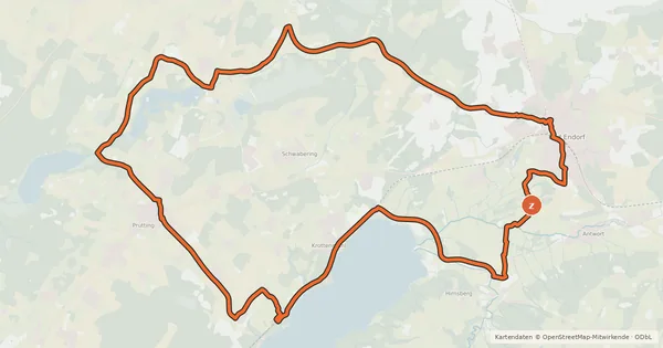Kartenübersicht der Radroute Radweg E3 - Bad Endorf