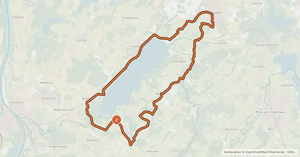 Kartenübersicht der Radroute Radweg E4 - Bad Endorf