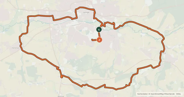 Kartenübersicht der Radroute Radweg EULE