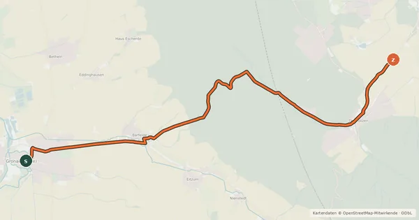 Kartenübersicht der Radroute Radweg Gronau-Hildesheim