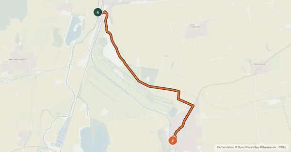 Kartenübersicht der Radroute Radweg Hornburg-Börßum