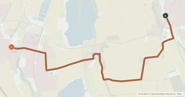 Kartenübersicht der Radroute Radweg Hornburg-Schladen