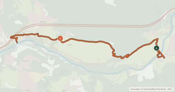Kartenübersicht der Radroute Radweg Karres