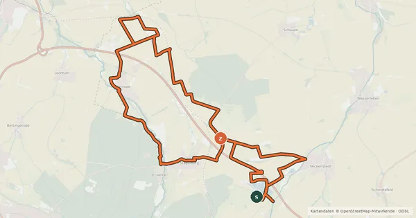 Kartenübersicht der Radroute Radweg Krieg und Frieden