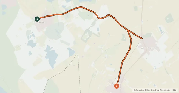 Kartenübersicht der Radroute Radweg Lange Lacke