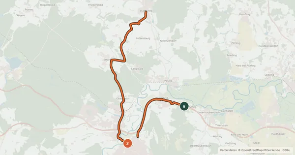 Kartenübersicht der Radroute Radweg Nr. 22