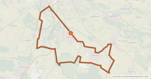 Kartenübersicht der Radroute Radweg Regionalschleife 6 Wahtlingen