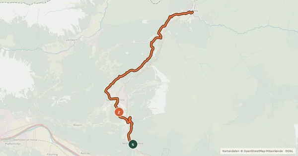 Kartenübersicht der Radroute Radweg Seefeld