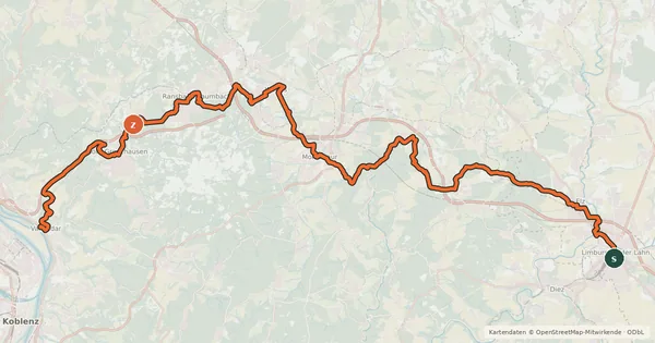 Kartenübersicht der Radroute Radweg Südlicher Westerwald