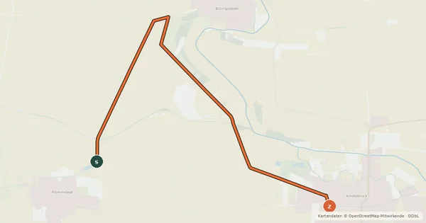 Kartenübersicht der Radroute Radweg - Tour de Frömschdt