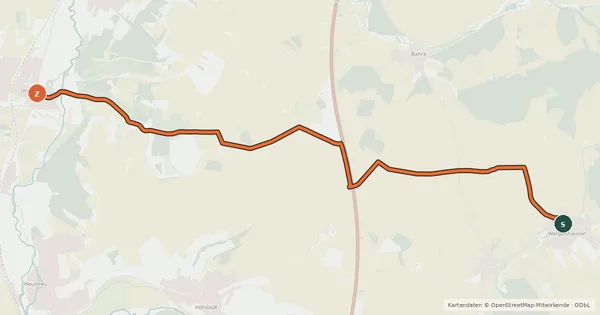Kartenübersicht der Radroute Radweg Wargolshausen - Unsleben