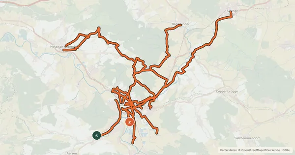 Kartenübersicht der Radroute [Radwegenetz Hameln]