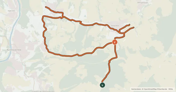 Kartenübersicht der Radroute Radwegenetz MSP
