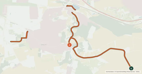 Kartenübersicht der Radroute Radwegenetzt Gerbrunn