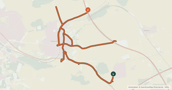 Kartenübersicht der Radroute Radwegenetzt Rottendorf