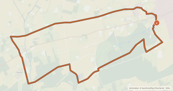 Kartenübersicht der Radroute Raesfeld - Radroute F5