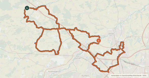 Kartenübersicht der Radroute Räuber Kneißl Radweg