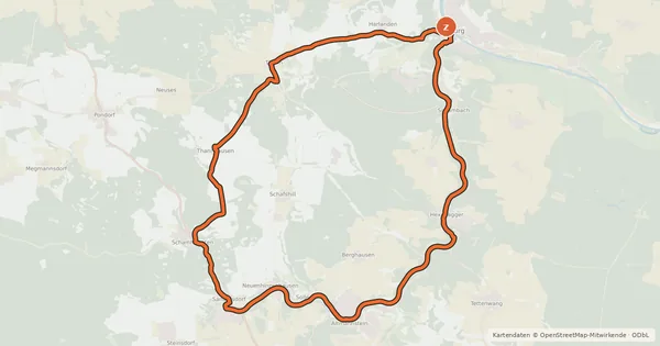 Kartenübersicht der Radroute Räuber- und Ritter-Tour