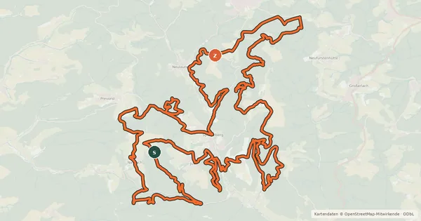 Kartenübersicht der Radroute Räuberweg