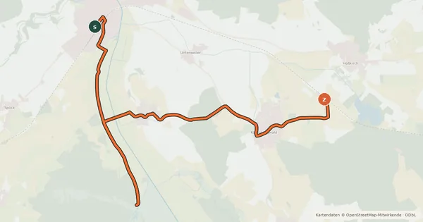 Kartenübersicht der Radroute Räuberweg